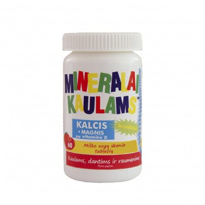 NEW NORDIC MINERALAI KAULAMS, uogų skonio, 60 kramtomųjų tablečių