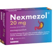 Nexmezol 20mg skrandyje neirios tabletės, 14 tab.