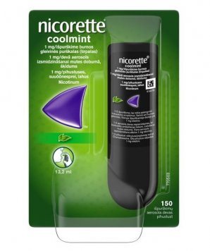 NICORETTE Coolmint 1 mg/išpurškime burnos gleivinės purškalas (tirpalas) 150 dozių