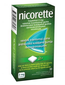 NICORETTE Freshmint 2 mg vaistinė kramtomoji guma N30