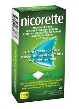 NICORETTE Freshmint 4 mg vaistinė kramtomoji guma N30