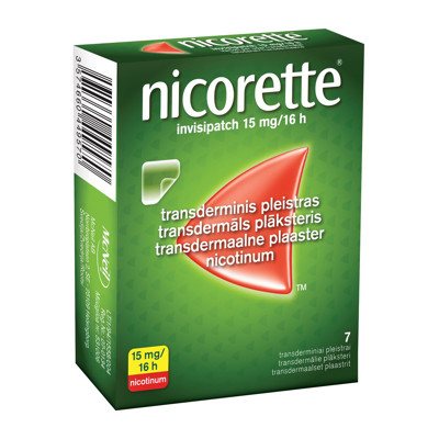 Nicorette Invisipatch 15 mg/16 h transderminis pleistras N7