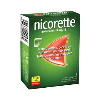 NICORETTE INVISIPATCH, 15mg/16h, transderminis pleistras, N7