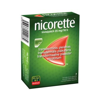Nicorette invisipatch, 25mg/16h, transderminis pleistras, N7