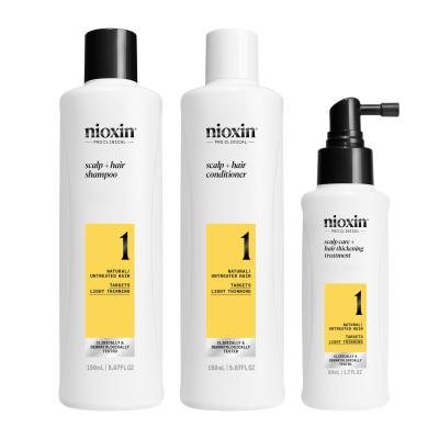 NIOXIN Pro Clinical SYSTEM 1 KIT - Nioxin priežiūros produktų rinkinys +150ml+50ml, 150 ml
