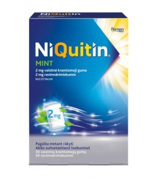 NIQUITIN Mint 2 mg vaistinė kramtomoji guma N30