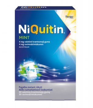 NIQUITIN Mint 4 mg vaistinė kramtomoji guma N30