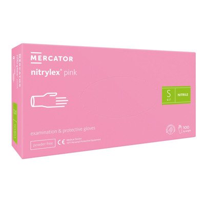 NITRYLEX PF PINK, Pirštinės, nitrilo, be pudros S, N100