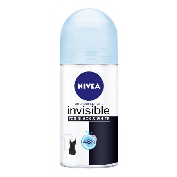 NIVEA rutulinis dezodorantas moterims BLACK-WHITE PURE, 50 ml