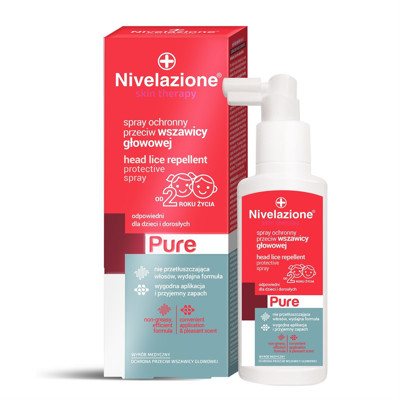 NIVELAZIONE SKIN THERAPY PURE, Apsauginis purškalas nuo utėlių, 100 ml