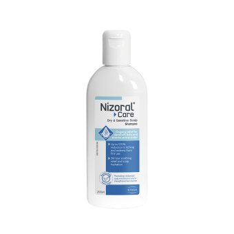 NIZORAL CARE DRY & SENSITIVE SCALP šampūnas nuo pleiskanų sausai ir jautriai galvos odai, 200 ml
