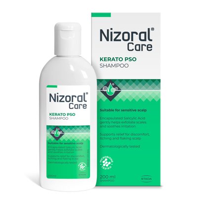 Nizoral® Care KERATO PSO šampūnas galvos odai, turinčiai polinkį į psoriazę, 200 ml