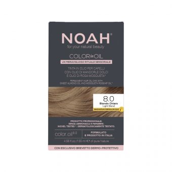NOAH, aliejiniai plaukų dažai COLOR IN OIL 8.0 LIGHT BLOND, 135 ml, 135 ml