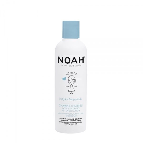 NOAH ilgų plaukų šampūnas su pienu ir cukrumi vaikams, 250 ml