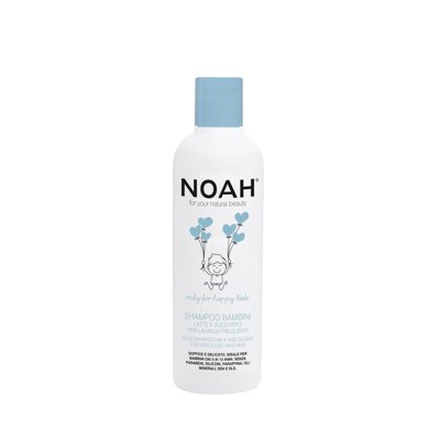 NOAH KIDS SHAMPOO MILK & SUGAR FOR FREQUENT USE, vaikiškas šampūnas dažnam naudojimui, 250 ml