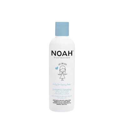 NOAH KIDS SHAMPOO MILK & SUGAR FOR LONG HAIR, vaikiškas šampūnas ilgiems plaukams, 250 ml