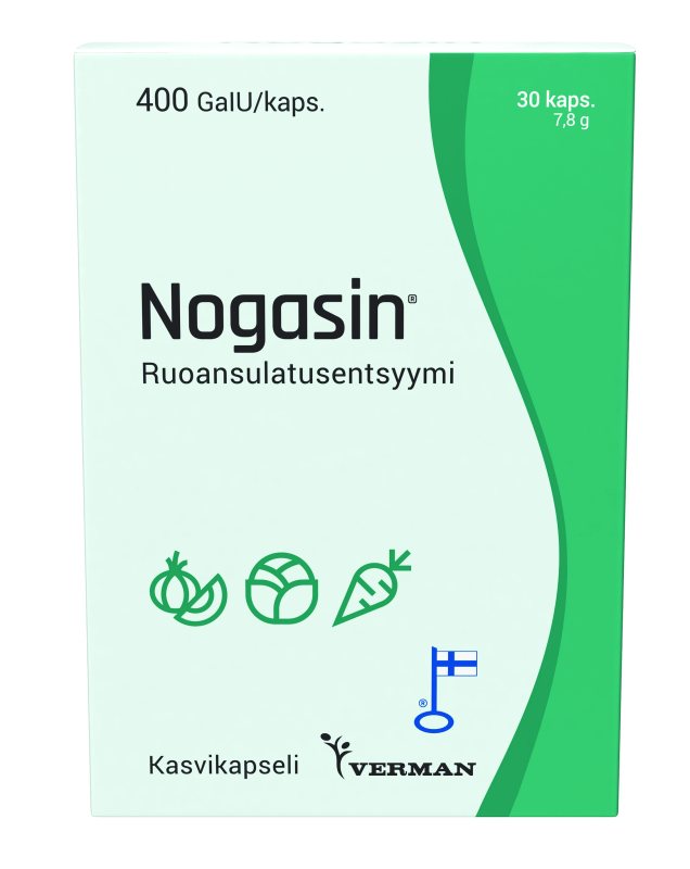 NOGASIN 400GaIU virškinimo fermentas kaps., N30
