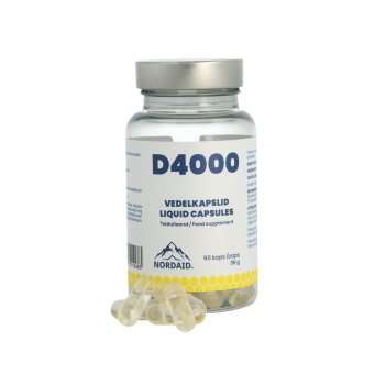 NORDAID D4000 LIQUID CAPSULES su vitaminu D3, 60 Kapsulės