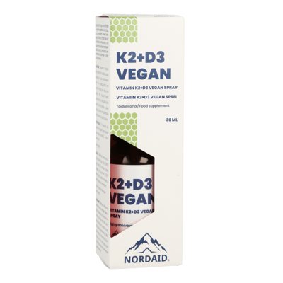 Nordaid K2 + D3 spray Vegan purškiami vitaminai, 200 papurškimų, 30 ml
