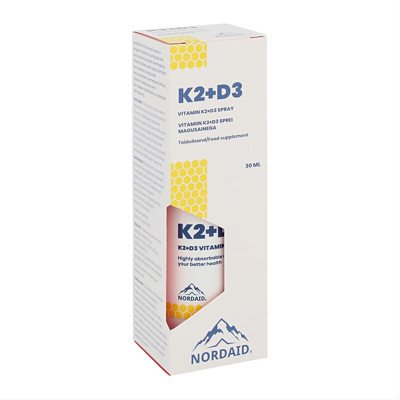 NORDAID K2+D3 SPRAY, buteliukas, 30 ml