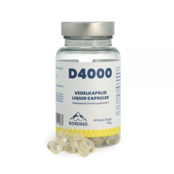 NORDAID maisto papildas D4000 LIQUID CAPSULES, 60 kaps.
