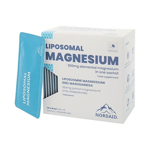 NORDAID maisto papildas LIPOSOMINIS MAGNIS 200 mg, x 10 ml, 30 pak.