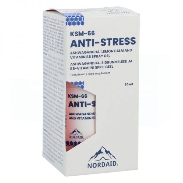 NORDAID purškiamas maisto papildas KSM-66 ANTI-STRESS ASVAGANDA SPRAY GEL, 50 ml
