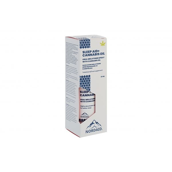 NORDAID purškiamas maisto papildas SLEEP AID + CANABIS OIL, 30 ml
