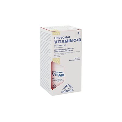 NORDAID VITAMINAS C+D liposomose serumas, 50 paspaudimų, 50 ml