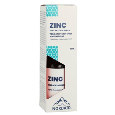 NORDAID ZINC, purškiamas cinko papildas, 15mg, 200 papurškimų, 30 ml