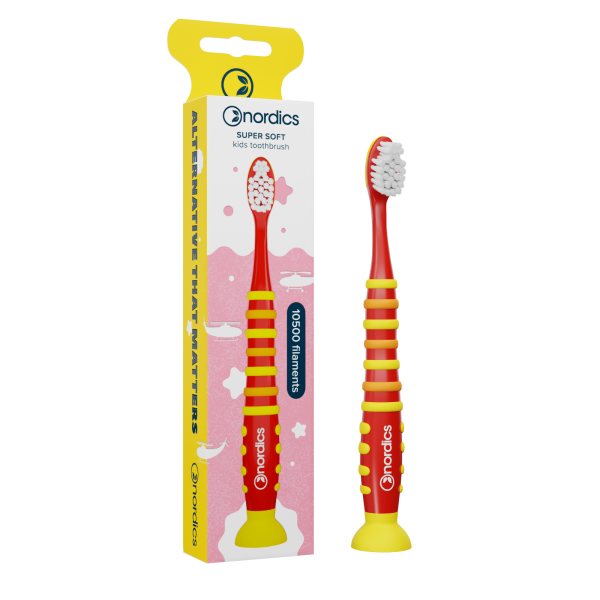 NORDICS dantų šepetėlis ROCKET RED, vaikams nuo ., 1 vnt., 4 m