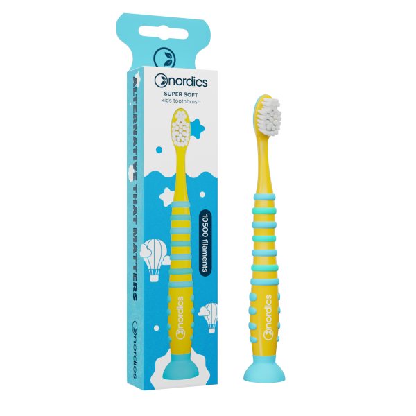 NORDICS dantų šepetėlis ROCKET YELLOW, vaikams nuo ., 1 vnt., 4 m