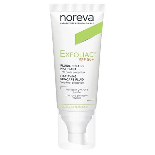NOREVA EXFOLIAC Skystis apsaug. saulės SPF50+, Vnt, 30 ml