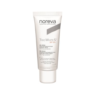 NOREVA LABORATOIRES apsauginis tonuojamasis BB kremas TRIO WHITE S, SPF 50, natūralaus atspalvio, 40 ml