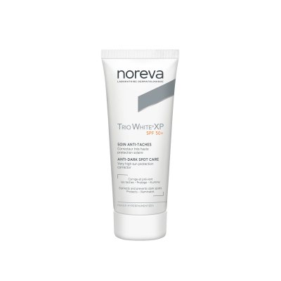 NOREVA pigmentines dėmes šalinantis apsauginis kremas nuo saulės TRIO WHITE XP, SPF 50+, 40 ml