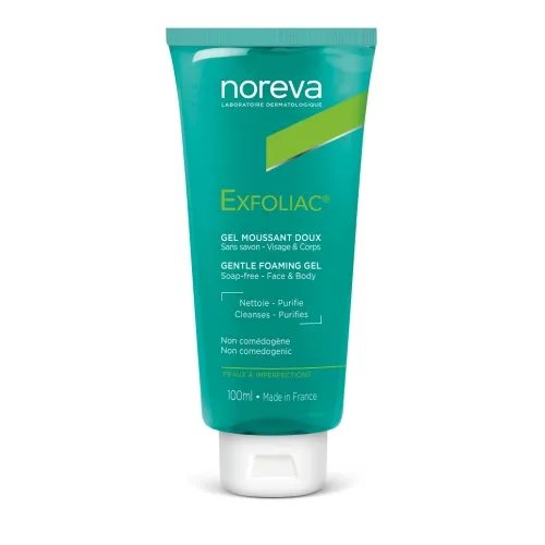 NOREVA švelnus putojantis prausimosi gelis EXFOLIAC, 100 ml