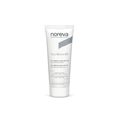 NOREVA tonuojamasis, pigmentines dėmes šalinantis CC kremas TRIO WHITE XP SPF 30, 40 ml