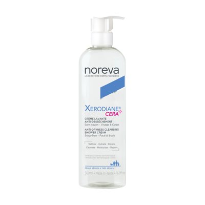 NOREVA XERODIANE CERA+, prailginto poveikio prausimosi kremas nuo išsausėjimo, 500 ml