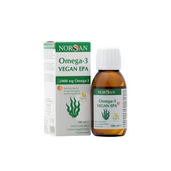 NORSAN 'Omega-3 Vegan EPA aliejus, 100 buteliukas+dozavimo indelis