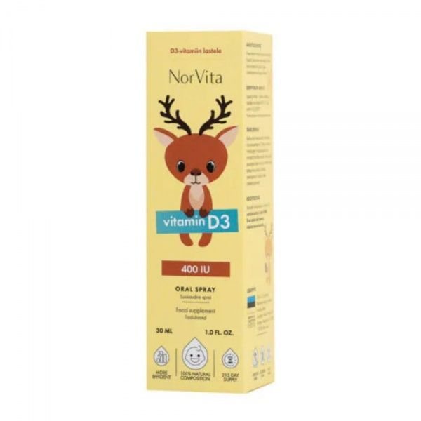 NORVITA purškiamas maisto papildas kūdikiams VITAMIN D3 BABIES, 30 ml