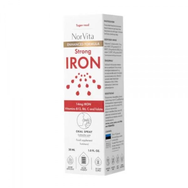 NorVita Strong Iron Spray, purškiamas maisto papildas, 30 ml