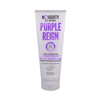 NOUGHTY geltonus plaukų atspalvius koreguojantis kondicionierius su mėlynių ir juodųjų serbentų ekstraktais PURPLE REIGN, 250 ml