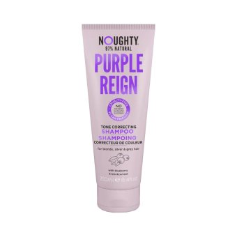 NOUGHTY geltonus plaukų atspalvius koreguojantis šampūnas su mėlynių ir juodųjų serbentų ekstraktais PURPLE REIGN, 250 ml