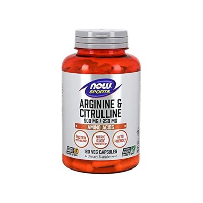 NOW Arginine 500 mg & Citrulline 250 mg kapsulės N120