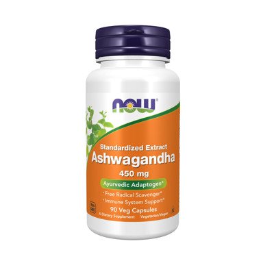 NOW Ashwagandha Ekstraktas 450mg 90 Veg. Kapsulių