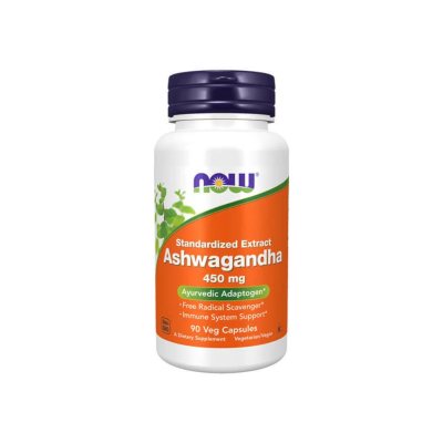 NOW Ašvaganda 450 mg kapsulės STANDARTIZED EXTRACT ASHWAGANDHA N90