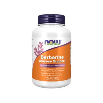 NOW Berberine Glucose Support, 90 minkštų kapsulių