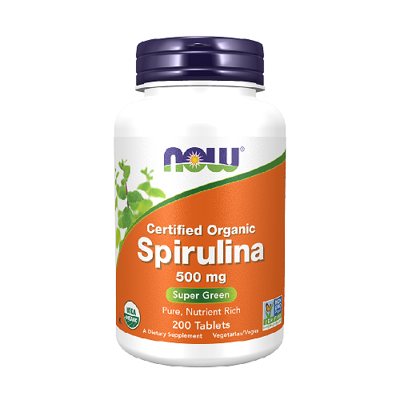 NOW Ekologiška Spirulina 500mg 200 Tablečių