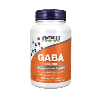 NOW GABA 500mg 100 Veg. Kapsulių