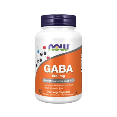 NOW GABA 500mg 200 Veg. Kapsulių